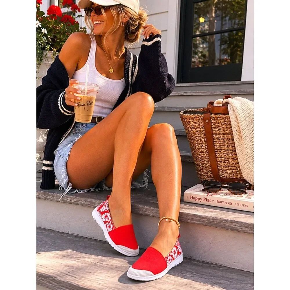 Cougar Red and White Slip On shoes